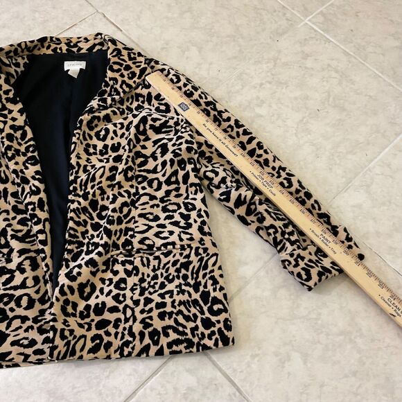 Chico's Blazer Womens Size 2-Large Cheetah Print One Button Bold Casual Jacket - Picture 14 of 15